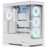 AeroCool P500A (White) ARGB Stylish Panoramic Fish Tank Design ATX Mid Tower Tempered Glass Gaming Case w/ 4 Pre-installed 120mm ARGB Fans, Type-C & BTF Compatibility (Reverse Connectors)