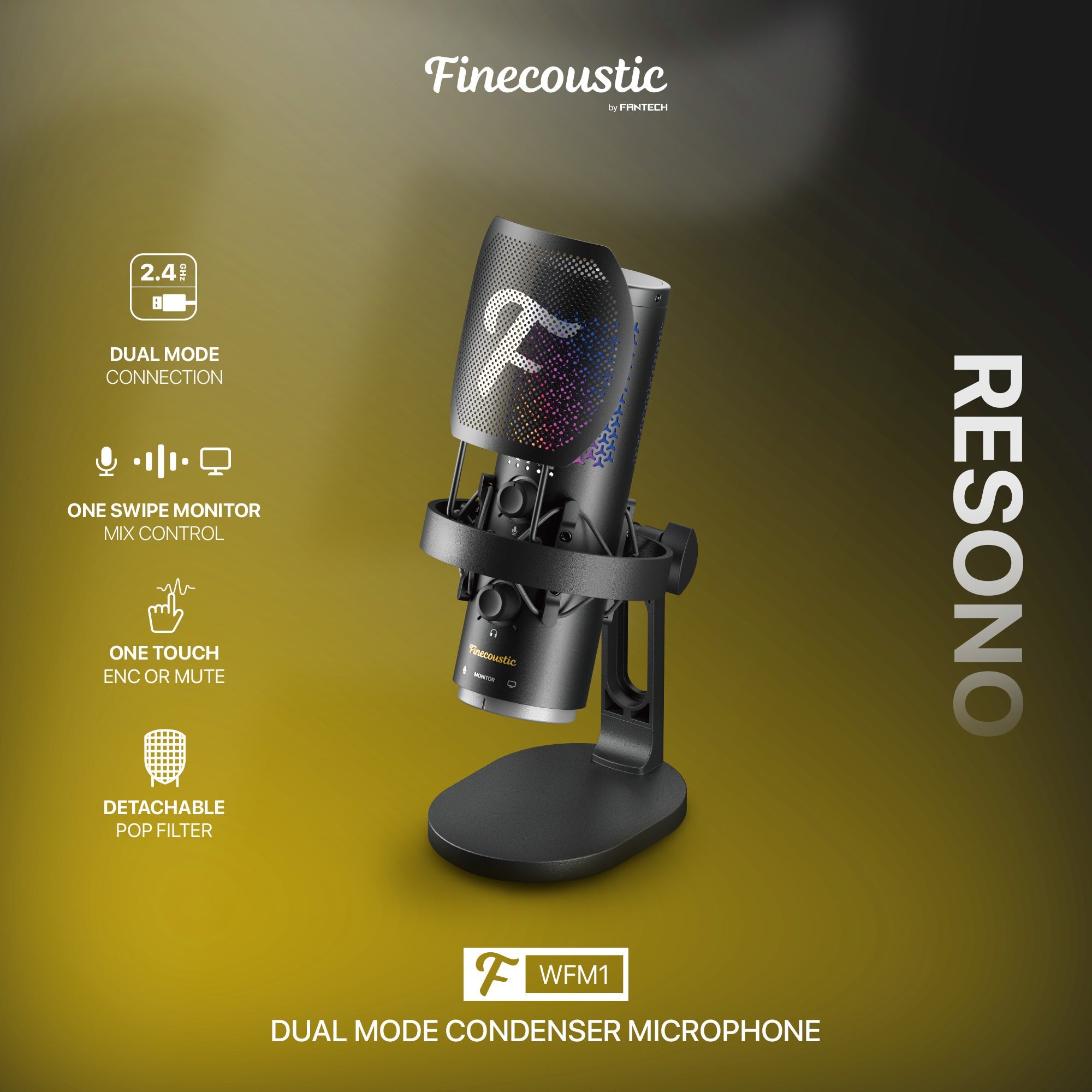 Fantech wireless microphone for audio recording