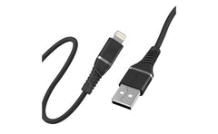 Promate Usb A To Lightning Cable High Tensile 2.4a Super Fast Usb A To Lightning Charger 120 Cm Anti Tangle Silicone Black