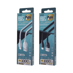 Remax Lesu Pro USB-A to Lightning Data Cable 2.1A, 1M — Black / White - RC-160I