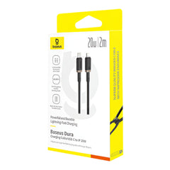 Baseus Dura Series USB-C to Lightning Fast Charging Cable, 20W, 2m, Black/Gold - P10377800U01-02
