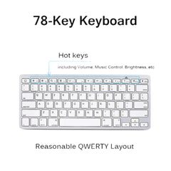 GBT BK3001 Wireless Bluetooth Keyboard — 78-Key Ultrathin Waterproof Keyboard for iPad & iPhone