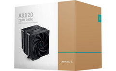 Deepcool Ak620 Zero Dark Cpu Air Cooler Mighty 260w Tdp 6 Copper Heat Pipes Dual Tower Cpu Cooler W/ 2x120mm Fans