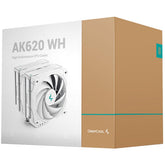 Deepcool Ak620 White Cpu Air Cooler Mighty 260w Tdp 6 Copper Heat Pipes Dual Tower Cpu Cooler W/ Fk120 Fans 120mm Pwm 1850rpm