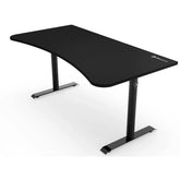 Arozzi Arena Ultrawide Curved Gaming Desk Water ResistantMat Custom Monitor Mount Cable Management - Pure Black