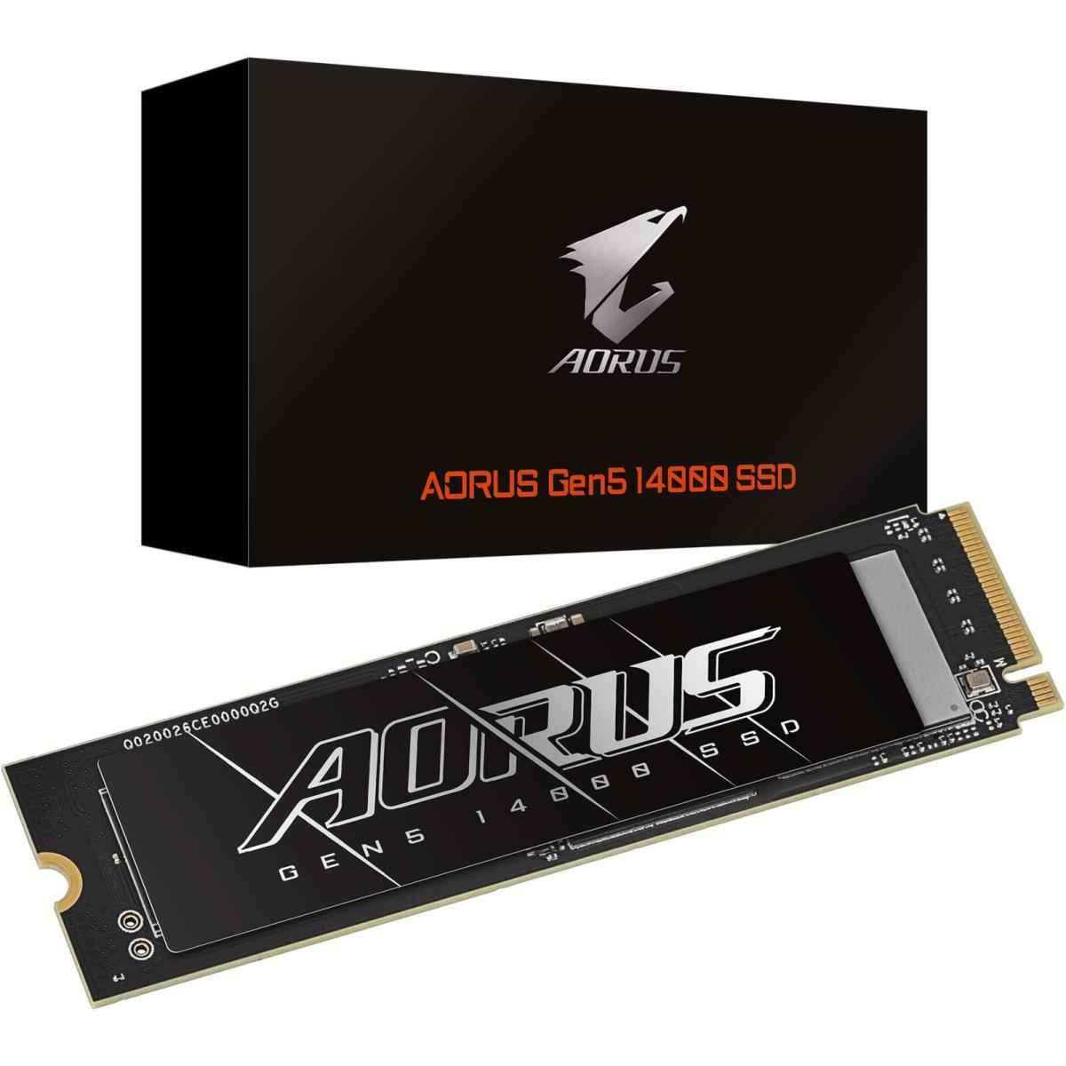 Gigabyte Aorus 2tb Gen5 Pci Express 5.0x4, Nvme 2.0 M.2 2280 Up To 14,500 Mb/s Sequential Read & Up To 12,700 Mb/s Sequential Write
