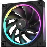 Deepcool Fl12 120mm Case Fans, 2150 Rpm Fan Speed, 55 Cfm Fan Airflow, Fluid Dynamic Bearing Type, 4 Pin Pwm Fan Conneor, Addressable Rgb Led, Single Pack, Black - CompuMe