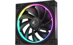 DeepCool FL12 120mm Case Fans, 2150 RPM Fan Speed, 55 CFM Fan Airflow, Fluid Dynamic Bearing Type, 4-Pin PWM Fan Connector, Addressable RGB LED, Single Pack, Black