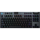 Logitech G915 X Lightspeed TKL Wireless Mechanical Gaming Keyboard, Double-Shot PBT Keycaps, Fully Programmable Keys, RGB Backlit Mac/PC Gaming Keyboards, Aluminum Finish, GL Clicky Switches - Black Color
