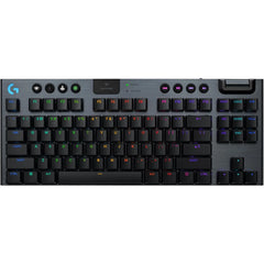 Logitech G915 X Lightspeed TKL Wireless Mechanical Gaming Keyboard, Double-Shot PBT Keycaps, Fully Programmable Keys, RGB Backlit Mac/PC Gaming Keyboards, Aluminum Finish, GL Clicky Switches - Black Color