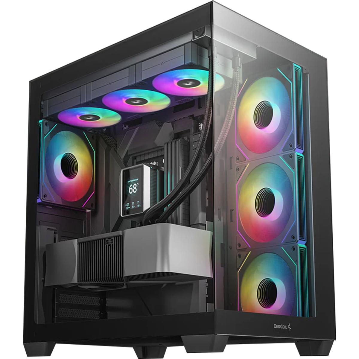 Deepcool Cg530 4f Panoramic Atx Mid Tower Case 4x Pre Installed Fans Dual Chamber, Support Back Conneors & Up To 2x 360mm +280mm Radiators, Front 2x Usb3.0 , Black Deepcool Cg530 4f Panoramic Atx Mid Tower Case 4x Pre Installed Fans Dual Chamber, Support Back Conneors & Up To 2x 360mm +280mm Radiators, Front 2x Usb3.0 , Black