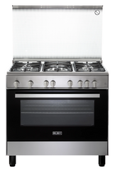 Elba Gas Cooker, 5 Burners, Size of Oven 90*60, Timer Full Safety, Stainless Steel - CBX 965 GFP NEW