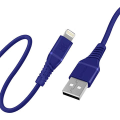 Promate Usb A To Lightning Cable High Tensile 2.4a Super Fast Usb A To Lightning Charger 120 Cm Anti Tangle Silicone Blue - CompuMe