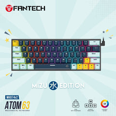 Fantech MK874 V2 Atom 63 Hot swappable Mechanical Keyboard Navy Blue - CompuMe