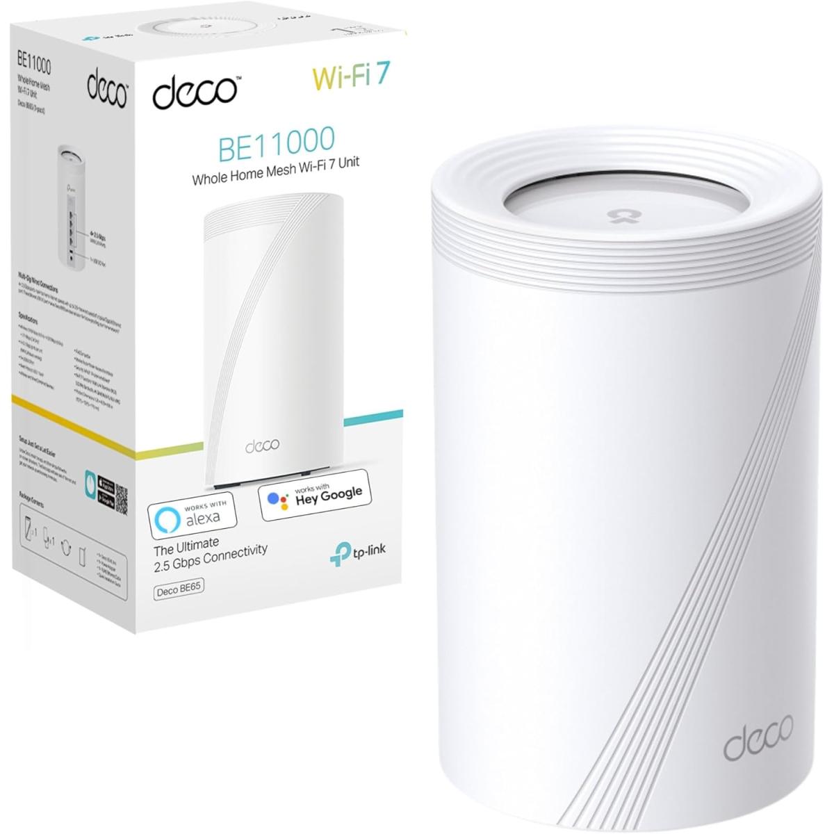 Tp Link Deco Be65 Be9300 Whole Home Tri Band Wifi 7 Mesh Speeds Up To 9214 Mbps Ai Driven Conne Over 200 Devices Ideal For Gaming & 4k 2.5g (1 Pack) - CompuMe