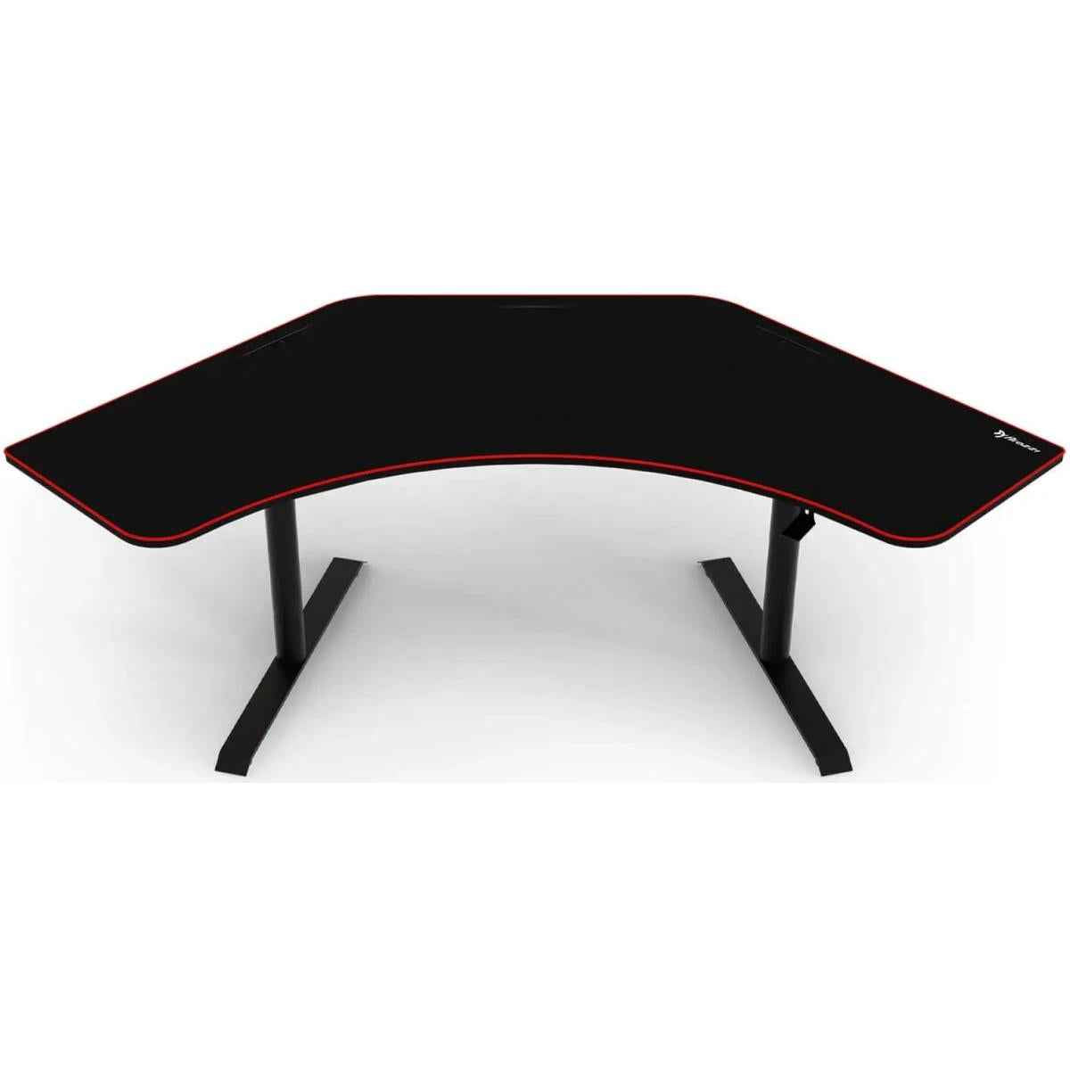 Arozzi Arena Angelo L Shaped Gaming Desk, Pc Gaming Desk L Shape, Height Adjustable L Shaped Standing Desk For Home Office, Computer Desk With Full Coverage Mouse Pad , Black