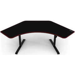 Arozzi Arena Angelo L Shaped Gaming Desk, Pc Gaming Desk L Shape, Height Adjustable L Shaped Standing Desk For Home Office, Computer Desk With Full Coverage Mouse Pad , Black