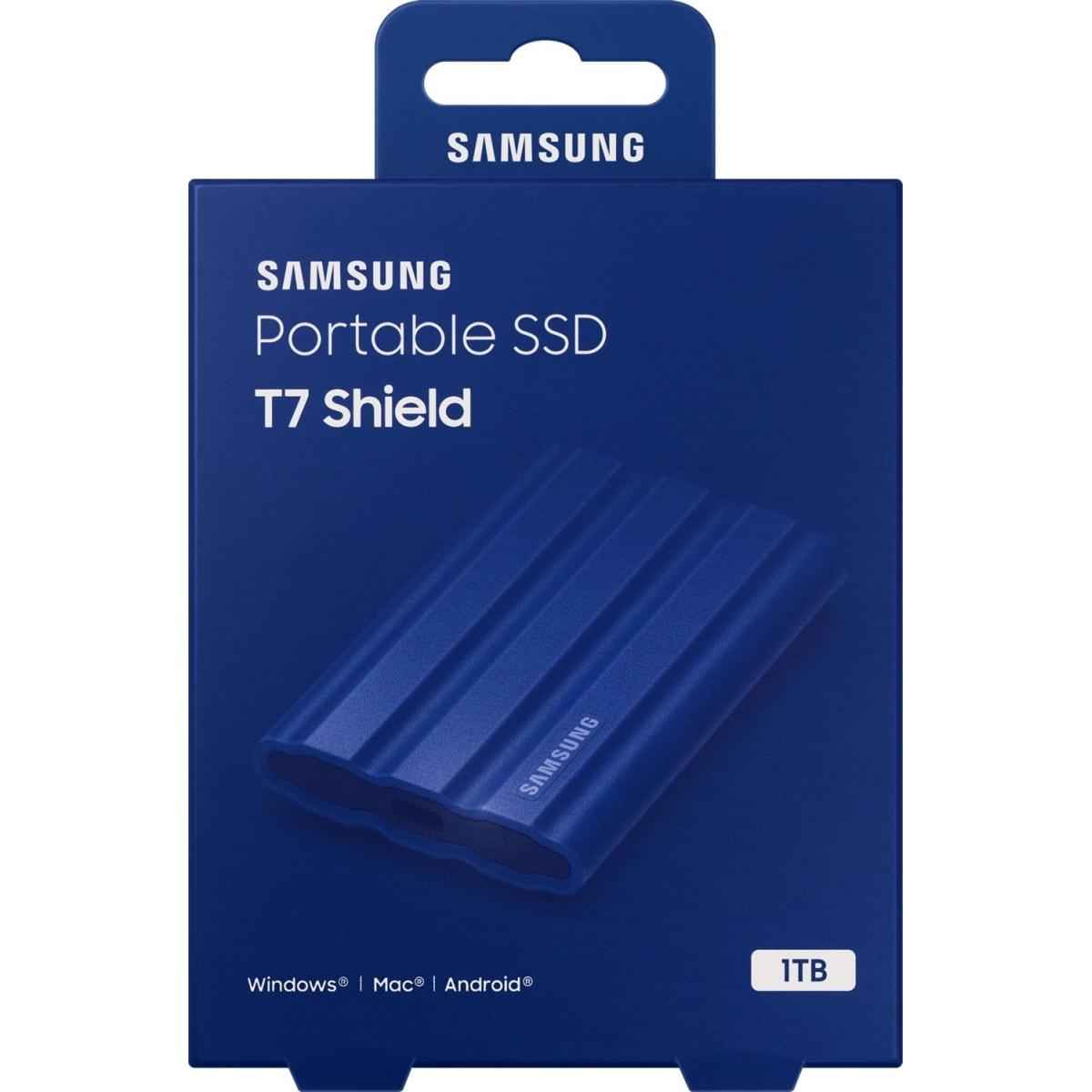 Samsung T7 Shield Portable Ssd Usb 3.2 1tb Ip65 Rating For Water & Dust Resistance For Pc / Mac / Android / Gaming Consoles Blue
