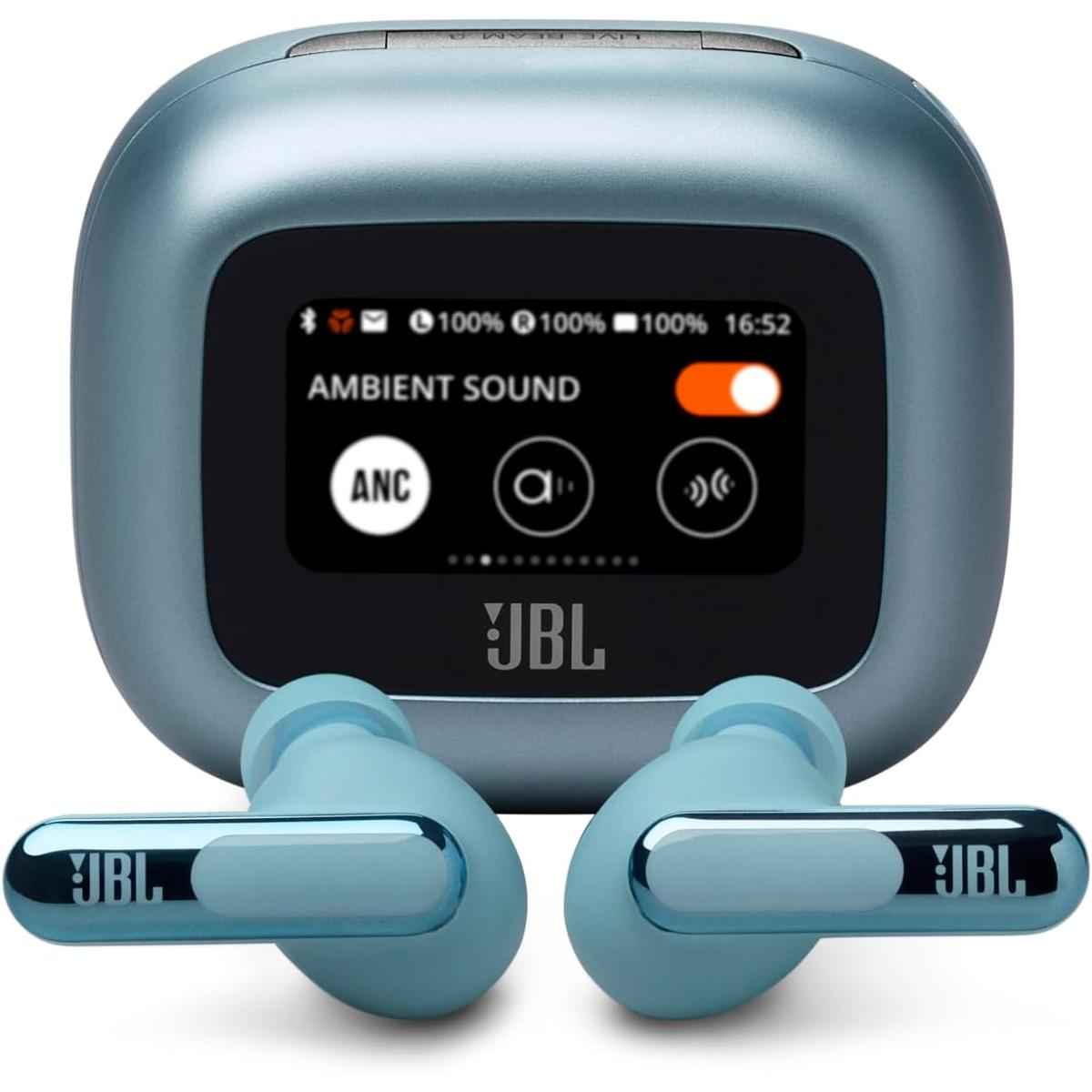 Jbl Live Beam 3 Wireless Earbud Headphones, Up To 48 Hours Battery Life, Personi Fi 3.0, True Adaptive Noise Cancelling & Signature Sound, Ip55 Waterproof, With Earplugs, Blue