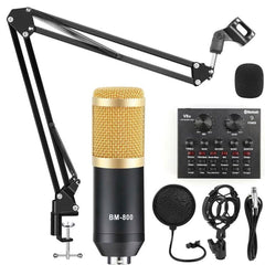 BM-800 Professional Condenser Microphone with V8 Soundcard - CompuMe