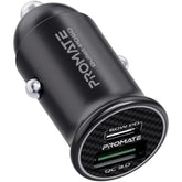 Promate Bullet Pd60 60w Usb C Car Charger Super Fast Type C W/ 18w Quick Charge 3.0 Usb Port Aluminum Alloy & Over Charging Proteion - CompuMe