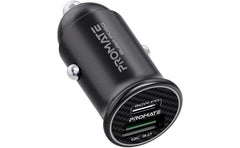 Promate Bullet-PD60 60W USB-C Car Charger Super-Fast Type-C w/ 18W Quick Charge 3.0 USB Port Aluminum Alloy & Over Charging Protection