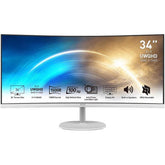 MSI PRO MP341CQW 34" Business & Produivity Curved 1500R 2K UWQHD VA,100Hz Refresh Rate, 1ms , 1.07b Color Support, Built In Speakers , White