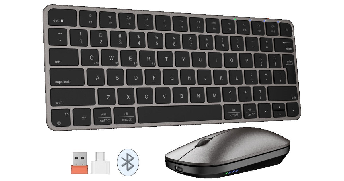 Meetion ikey C210 Wireless Ultra-thin Keyboard and Mouse Combo -Black