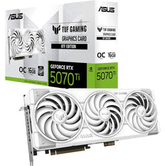 ASUS TUF Gaming GeForce RTX ™ 5070 Ti 16GB GDDR7 BTF White OC Edition Gaming Graphics Card (PCIe® 5.0, HDMI®/DP 2.1, 3.125-slot, Military-Grade Components, with a Detachable GC-HPWR Adapter)