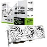 ASUS TUF Gaming GeForce RTX ™ 5070 Ti 16GB GDDR7 BTF White OC Edition Gaming Graphics Card (PCIe® 5.0, HDMI®/DP 2.1, 3.125-slot, Military-Grade Components, with a Detachable GC-HPWR Adapter)
