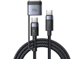 Mcdodo MagSafe 3 PD3.1 240W/140W Charging Cable - 2-in-1 USB-C to MagSafe 3 Fast Charger for MacBook Air, MacBook Pro, iPhone 15 Series, and USB-C Devices | 2M Aluminum Nylon Braided - 18 Month Warranty