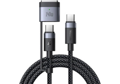 Mcdodo MagSafe 3 PD3.1 240W/140W Charging Cable - 2-in-1 USB-C to MagSafe 3 Fast Charger for MacBook Air, MacBook Pro, iPhone 15 Series, and USB-C Devices | 2M Aluminum Nylon Braided - 18 Month Warranty