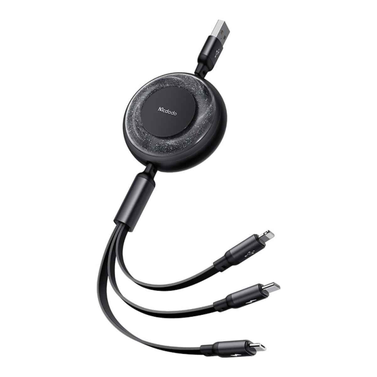 Mcdodo Ca 3570 3in1 Charging Cable 1.2m Usb A/usb C Lightning (black)
