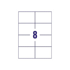Riklabel Sticky Label A4, 8 Pieces