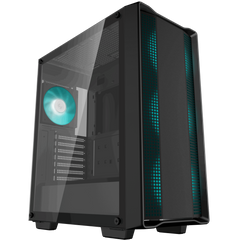 Deepcool Cc560 V2 Mid Tower Gaming Case Tempered Glass Pre Installed 3x 120mm Led Fans Support Up To 163mm Cooler & Gpu Up To 370m Black - CompuMe