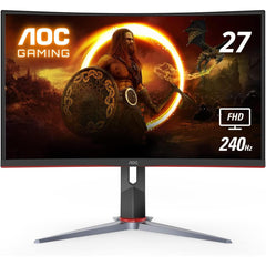 Aoc C27g2z 27" Curved 1500r Frameless 240hz Ultra Fast 0.5ms Srgb 120% Height Adjustable Freesync W/ 2x Hdmi 2.0 & Displayport - CompuMe
