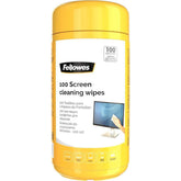 Fellowes 100 Screen And Keyboard Wipes Tub For Home And Office Monitor/laptop/ipad/mobile Phone/tablet Cleaning Wipes Singular Pack Multi