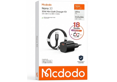 Mcdodo Nano 30 30W Mini GaN Fast Charging Kit with USB-C Cable (1.2m), Black – 18 Months Warranty