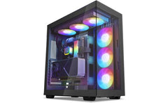 DeepCool CH780 ATX+ Panoramic Dual Chamber w/ Vertical Mount & Gen 4 Riser Cable Tempered Glass 3x Trinity 140mm ARGB Fans - Black