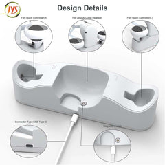 Jys Charging Station and Display Stand for Oculus Quest 2 Jys - OC003 with vr accessories