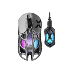 GravaStar Mercury X Pro Wireless Gaming Mouse, Come with 8K Dongle – 32,000 DPI PAW 3950 Sensor, 8,000Hz Polling Rate, Only 49g, Magnesium Alloy Hollow Frame, RGB Lighting, 5 Programmable Buttons