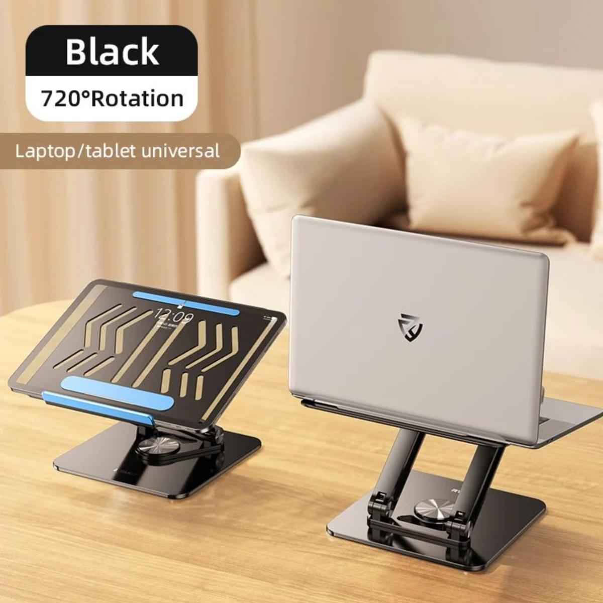 Rtako Rs Cp84s Laptop Stand 3 Level Adjustable Laptop Stand With 360 3d Roating Base Black