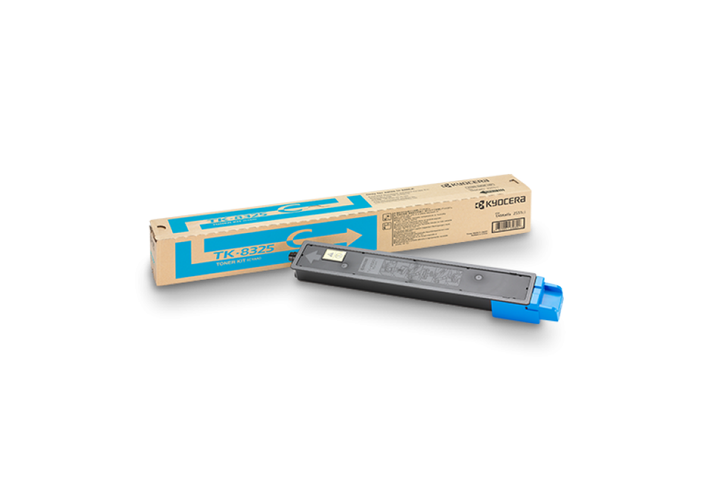 KYOCERA Toner Cartridge TK-8325C - Cyan - 12.000 Pages High Capacity Genuine Premium Printer Toner for TASKalfa 2551ci KYOCERA Toner Cartridge TK-8325C - Cyan - 12.000 Pages High Capacity Genuine Premium Printer Toner for TASKalfa 2551ci