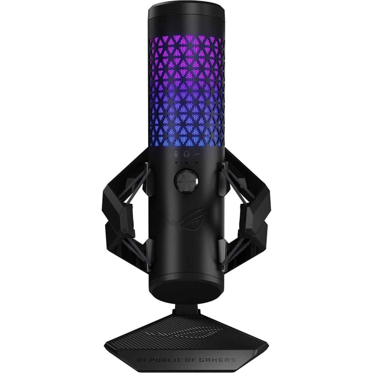 Asus Rog Carnyx Professional Cardioid Condenser Gaming Microphone, 192 Khz / 24 Bit Sampling Rate, High Pass Filter & Built In Pop Filter, Touch Mute, Aurasync Rgb Lighting, Black