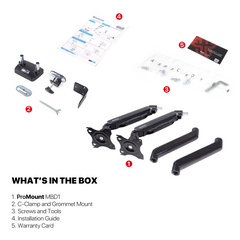 Fantech Workstation MBD1 Dual-Arm Monitor Mount, 90 Degree for 13" to 32" Screen Adjustable Spring Dual Monitor Arm Bracket for Desk