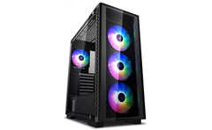 Deepcool Matrexx 50 Tempered Glass Side & Front Panel Gaming Case W/ 4x Argb Fan Black