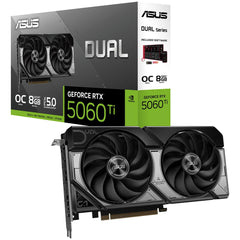 ASUS Dual GeForce RTX 5060 Ti 8GB GDDR7 OC Edition 128-Bit Memory, 2602 MHz Boost Clock, 28 Gbps Memory Speed, 4608 CUDA Cores