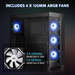 Case Darkflash (DS900) Atx Mid - tower Case 6fan ARGB, monitor