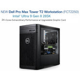 Dell Pro Max Tower T2 Workstation F2250 (2025) New Intel® Ultra 9 Gen Ii 285k 24 Cores Extraordinary Performance W/ Upgradable Graphic Card & 3 Years Warranty Black