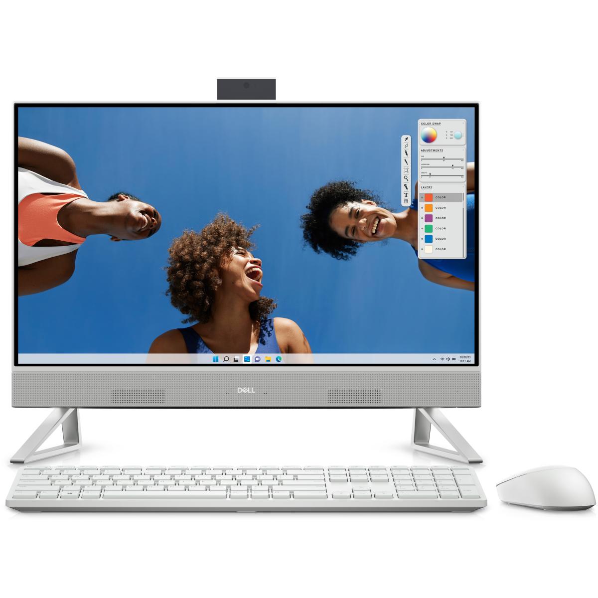 Dell Inspiron 5420 All-in-One Pearl White 24'' IPS FHD Touch 60Hz 99% sRGB, 13TH Gen Intel Core i7-1355U, Intel Iris Xe Graphics, 16GB DDR4 RAM, 512GB NVMe M.2, Windows 11 Home -3 Years Warranty- - Inspiron 24 5420 All-in-One -